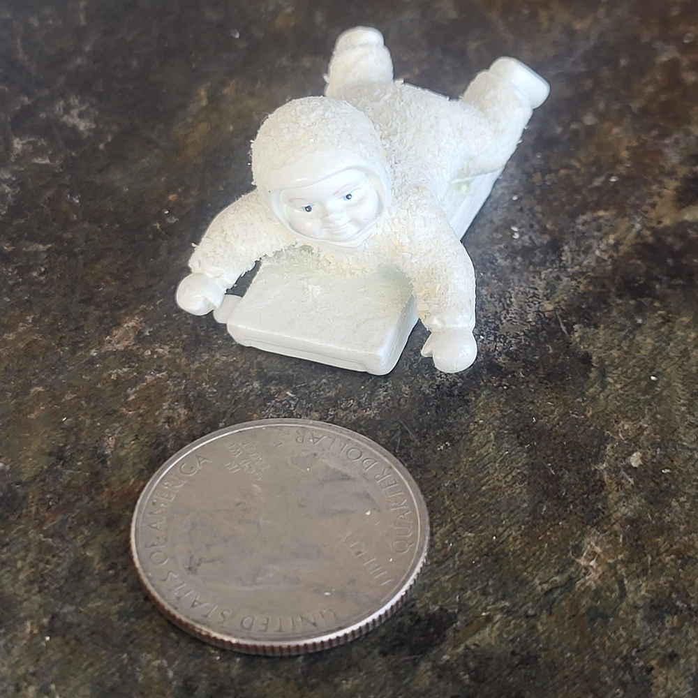 Vtg DEPARTMENT 56 SNOWBABIES MINIATURES "Hold on Tight" 7600-7